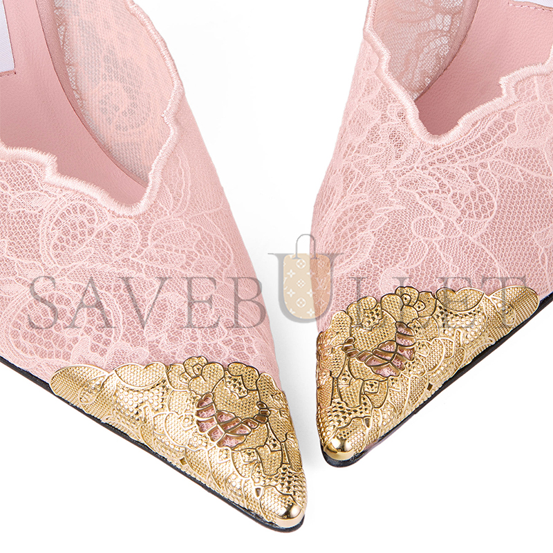 JIMMY CHOO ROSE LACE PUMPS WITH METAL LACE DETAIL FAIZ100FYZ